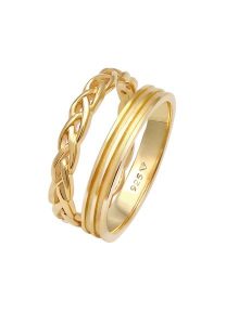 Elli Damska podwójna obrączka Duo Set Basic Wakrocz Węzeł Trend w srebrze 925 Sterling Silver Pierścionki 1 ct Damski. Szare pierścionki Elli, srebrne. Za 203,99 zł.