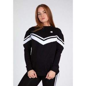 Hailey Duża bluza - Czarny. Czarne bluzy GORILLA WEAR, bez wzorów, bez kaptura. Za 254,00 zł.