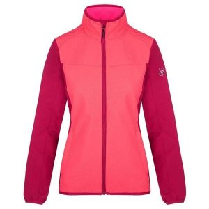 Damska kurtka softshell Loap Urabuna w kolorze różowym. Czerwone kurtki sportowe LOOP, na zimę, bez wzorów, z softshellu, bez kaptura, narciarskie. Za 231,99 zł.