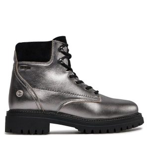 Trapery Tamaris. Szare buty zimowe Tamaris, bez obcasa, bez zapięcia. Za 619,99 zł.