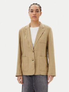 Tommy Hilfiger Marynarka Ess WW0WW44757 Beżowy Regular Fit. Brązowe marynarki i żakiety TOMMY HILFIGER, bez wzorów, ze lnu. Za 549,99 zł.