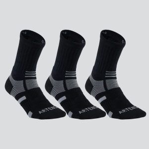 Skarpety sportowe tenis Artengo RS560 High 3 pary. Czarne skarpetki ARTENGO, bez wzorów, z bawełny. Za 49,99 zł.