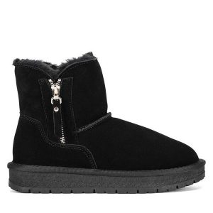 Śniegowce Lasocki. Czarne buty zimowe Lasocki, bez obcasa, bez zapięcia. Za 189,99 zł.