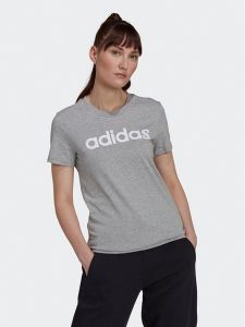 Adidas T-Shirt Essentials Logo HL2053 Szary Slim Fit. Szare t-shirty ADIDAS, l, bez wzorów, z bawełny, bez kołnierzyka, bez ramiączek. Za 79,99 zł.