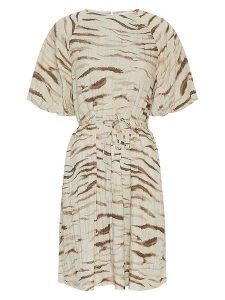 MOSS COPENHAGEN Sukienka w kolorze beżowo-jasnobrązowym rozmiar: M. Brązowe sukienki Moss Copenhagen, m, bez wzorów, bez kołnierzyka, bez ramiączek, midi. Za 209,95 zł.