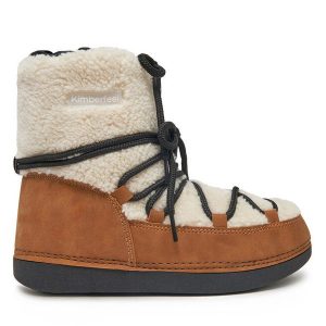 Śniegowce Kimberfeel. Brązowe buty zimowe Kimberfeel, bez obcasa, bez zapięcia. Za 369,99 zł.