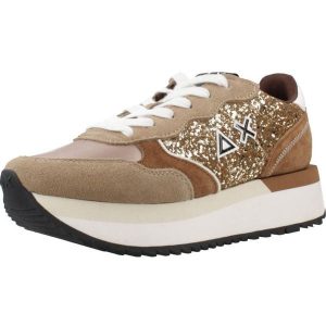 Buty SUN68 BIG ALLY GLITTER Złoty. Żółte buty trekkingowe SUN68, ze skóry, bez zapięcia. Za 288,99 zł.