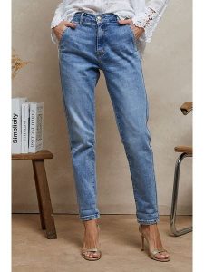 Plume Dżinsy "Timeo" - Tapered fit - w kolorze błękitnym rozmiar: M. Niebieskie jeansy Plume, bez wzorów, z podwyższonym stanem. Za 180,91 zł.
