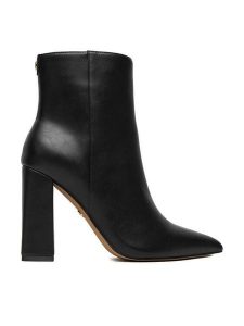 Nine West Botki CEO-HANA-01 Czarny. Czarne botki Nine West, bez wzorów, z materiału, bez obcasa, na słupku, bez zapięcia. Za 279,99 zł.
