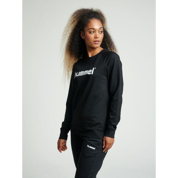 Bluza do piłki ręcznej damska Hummel Go Cotton Logo Sweatshirt Woman. Czarne bluzy Hummel, s, bez wzorów, bez kaptura. Za 59,00 zł.