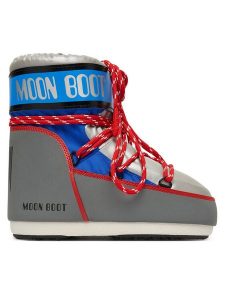 Moon Boot Śniegowce Mb Icon Low Space Racing 80D1409650 Szary. Szare buty zimowe Moon Boot, z materiału, bez obcasa, bez zapięcia. Za 889,00 zł.