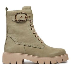 Trapery Caprice. Brązowe buty zimowe Caprice, bez obcasa, bez zapięcia. Za 549,99 zł.