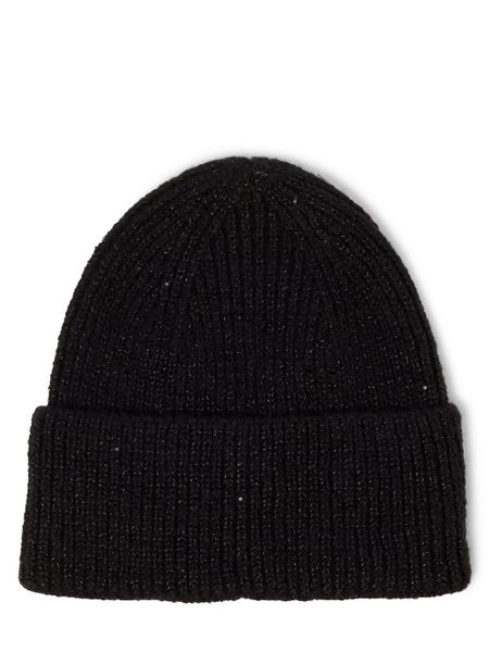 Marie Lund Czapka Kobiety czarny, ONE SIZE. Czarne czapki Marie Lund, z aplikacjami, z dzianiny. Za 119,95 zł.
