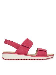 Caprice Sandały 9-28708-44 Różowy. Czerwone sandały Caprice, bez wzorów, ze skóry, bez obcasa, na koturnie, bez zapięcia. Za 229,99 zł.