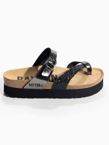 BAYTON Japonki "Andromac" w kolorze czarnym rozmiar: 40. Czarne klapki Bayton, bez wzorów, z otwartym noskiem, bez obcasa. Za 159,95 zł.