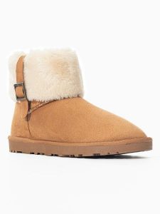 ISLAND BOOT Botki zimowe "Valley" w kolorze jasnobrązowym rozmiar: 38. Brązowe botki Island Boot, na zimę, bez wzorów, z materiału, bez obcasa, bez zapięcia. Za 127,65 zł.