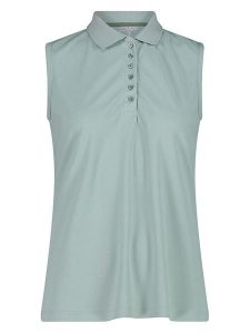CMP Funkcyjny top polo w kolorze miętowym rozmiar: 36. Niebieskie topy CMP, bez wzorów, z materiału, bez kołnierzyka, bez ramiączek. Za 30,71 zł.