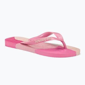 Japonki Havaianas Top Logomania Colors II. Czerwone klapki Havaianas, bez wzorów, bez obcasa. Za 94,99 zł.