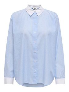 ONLY Koszula w kolorze błękitnym rozmiar: XL. Niebieskie koszule ONLY, xl, bez wzorów, z bawełny, bez kołnierzyka, bez ramiączek. Za 79,03 zł.