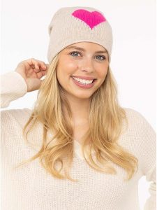 Zwillingsherz Kaszmirowa czapka beanie w kolorze beżowo-różowym rozmiar: onesize. Brązowe czapki Zwillingsherz, bez wzorów, z kaszmiru. Za 113,99 zł.