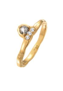 Elli PREMIUM Damski pierścionek zaręczynowy Organic z Tourmaline Kwarcem i Topazem w pozłacanym srebrze 925 Sterling Silver Pierścionki 1 ct. Szare pierścionki Elli PREMIUM, z kwarcem, pozłacane. Za 249,89 zł.