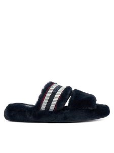 Tommy Hilfiger Kapcie Hilfiger Fur Slipper FW0FW08854 Granatowy. Niebieskie kapcie TOMMY HILFIGER, bez wzorów, z materiału. Za 199,99 zł.