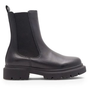 Trzewiki Lasocki. Czarne botki Lasocki, bez wzorów, bez obcasa, na płaskiej podeszwie, bez zapięcia. Za 249,99 zł.