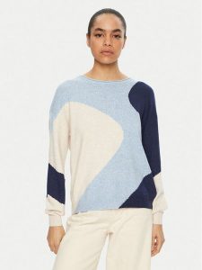 Olsen Sweter 11004260 Niebieski Regular Fit. Niebieskie swetry klasyczne Olsen, z syntetyku, bez kołnierzyka. Za 309,99 zł.