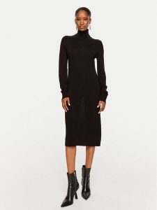 Calvin Klein Sukienka dzianinowa K20K207485 Czarny Regular Fit. Czarne kombinezony Calvin Klein, l, bez wzorów, z dzianiny, bez kołnierzyka, bez ramiączek. Za 489,99 zł.