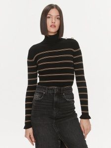 Liu Jo Golf MF3002 MS99E Czarny Slim Fit. Czarne golfy Liu Jo, bez wzorów, z syntetyku. Za 459,99 zł.