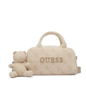 Torebka Guess. Brązowe kuferki Guess, z aplikacjami, bez dodatków. Za 344,99 zł.