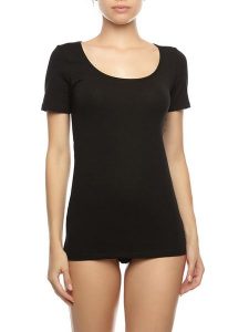 COTONELLA Koszulka w kolorze czarnym rozmiar: M. Czarne bluzki COTONELLA, m, bez wzorów, bez kołnierzyka, bez ramiączek. Za 48,05 zł.