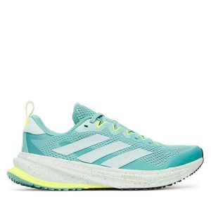 Buty do biegania adidas. Zielone buty sportowe ADIDAS, bez wzorów, bez zapięcia, do biegania. Za 499,99 zł.