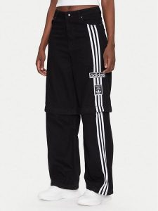 Adidas Jeansy Adibreak JD0082 Czarny Wide Leg. Czarne jeansy ADIDAS, bez wzorów, z bawełny. Za 339,99 zł.