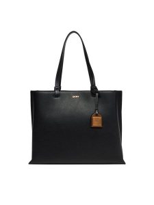 DKNY Torebka Alya R44A1I52 Czarny. Czarne shopper bag DKNY, bez wzorów, ze skóry, bez dodatków. Za 789,99 zł.