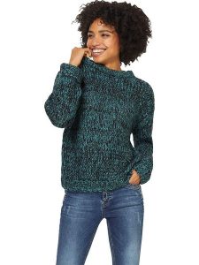 Heine Sweter w kolorze czarno-turkusowym rozmiar: 46. Czarne swetry oversize Heine, bez wzorów, z wełny, bez ramiączek. Za 57,06 zł.