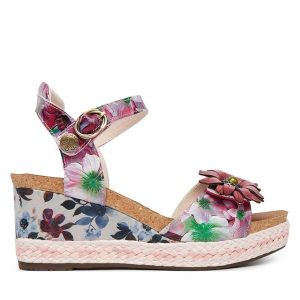 Sandały Laura Vita. Fioletowe sandały LAURA VITA, bez wzorów, bez obcasa, na koturnie, bez zapięcia. Za 439,99 zł.