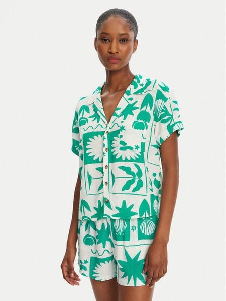 Banana Moon Koszula Taylor Shellpat MHW67 Zielony Loose Fit. Zielone koszule Banana Moon, m, bez wzorów, z wiskozy, bez kołnierzyka, bez ramiączek. Za 289,99 zł.