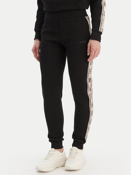 Guess Spodnie dresowe Britney V2YB15 KB3P2 Czarny Regular Fit. Czarne spodnie dresowe Guess, xxs, z aplikacjami, z dresówki. Za 339,99 zł.