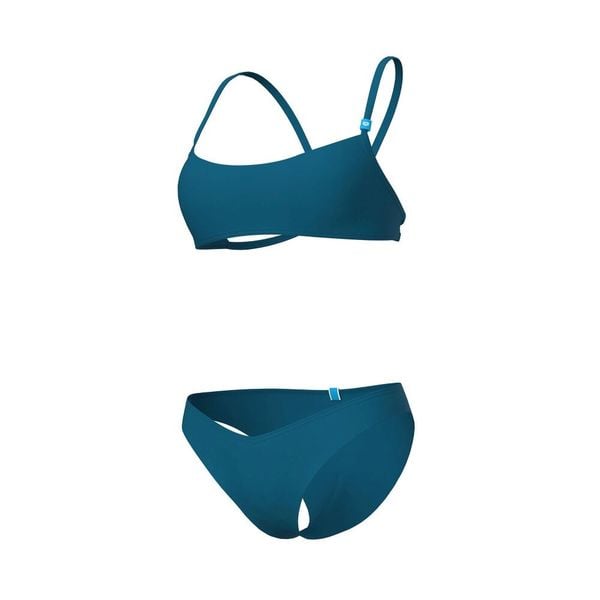 Strój kąpielowy damski dwuczęściowy sportowy na basen Arena Essentials. Zielone bikini Arena, bez wzorów. Za 59,99 zł.