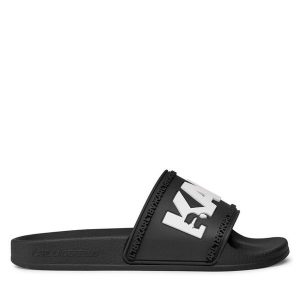 Klapki KARL LAGERFELD. Czarne klapki KARL LAGERFELD, bez wzorów, bez obcasa. Za 234,99 zł.