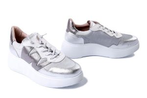 WONDERS A-3622 plata, półbuty damskie. Szare półbuty Wonders, bez wzorów, bez obcasa, bez zapięcia. Za 489,93 zł.