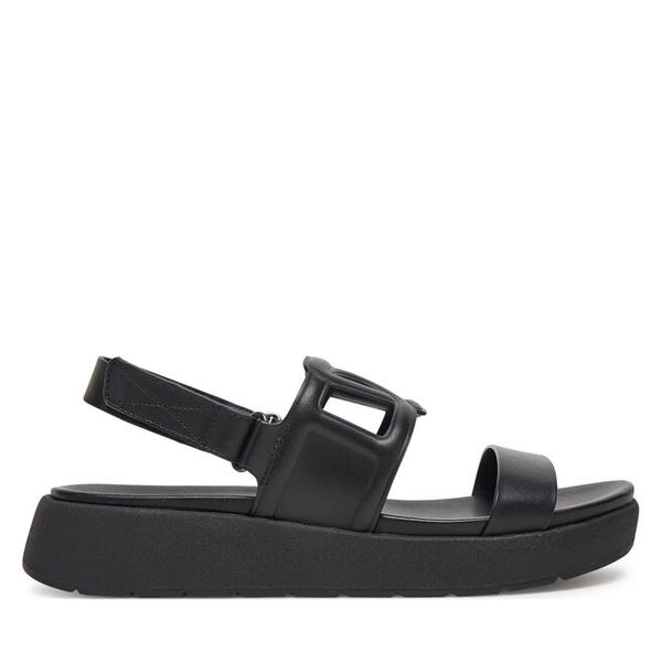 Sandały Aldo. Czarne sandały ALDO, bez wzorów, bez obcasa, na płaskiej podeszwie, bez zapięcia. Za 219,99 zł.