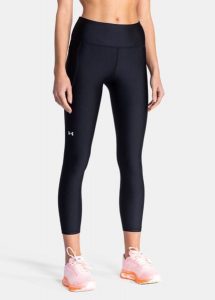 Legginsy Under Armour HeatGear® Armour No-Slip Waistband Ankle Leggings (1365335-001). Czarne legginsy Under Armour, bez wzorów. Za 128,99 zł.
