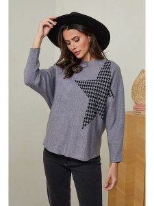 Soft Cashmere Sweter w kolorze szarym rozmiar: 38/40. Szare swetry oversize Soft Cashmere, bez wzorów, bez ramiączek. Za 131,74 zł.
