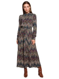 Stylove Sukienka ze wzorem rozmiar: M. Sukienki Stylove, m, bez wzorów, z wiskozy, bez kołnierzyka, bez ramiączek, maxi. Za 223,99 zł.