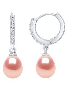 Pearl Addict Srebrne kolczyki-kreole z perłami rozmiar: onesize. Różowe kolczyki Pearl Addict, z cyrkonią, srebrne. Za 294,28 zł.