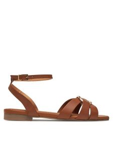 TWINSET Sandały Ciabatta 251GCJ04A Brązowy. Brązowe sandały Twinset, bez wzorów, ze skóry, bez obcasa, na płaskiej podeszwie, bez zapięcia. Za 419,99 zł.