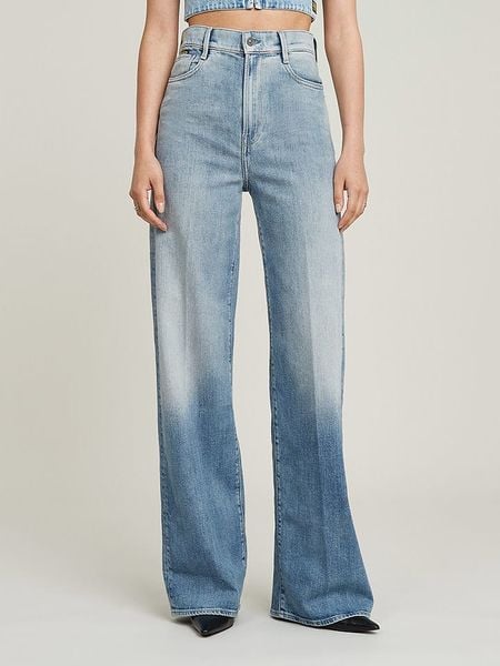 G-Star Dżinsy - Loose fit - w kolorze błękitnym rozmiar: W31/L34. Niebieskie jeansy G-Star, z aplikacjami, ze skóry, z podwyższonym stanem. Za 218,05 zł.