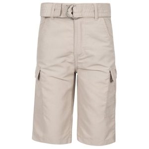 Trespass Craftly - Krótkie unisex z miękkiego kamienia. Brązowe szorty Trespass, bez wzorów, z tkaniny. Za 269,99 zł.